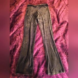 90's Vintage Velvet Black Stretch Flare Pants